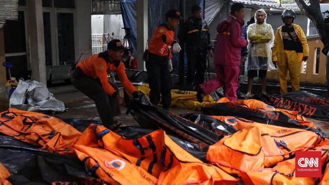 Tim DVI Identifikasi 204 Jasad Korban Tsunami Selat Sunda