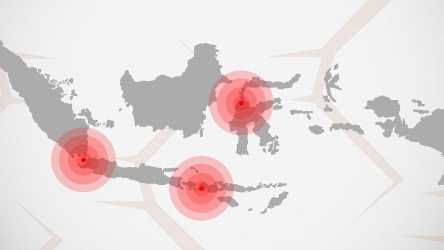 Gempa mengguncang beberapa wilayah di Indonesia dalam waktu yang hampir bersamaan, Minggu (9/6/2019) sore.