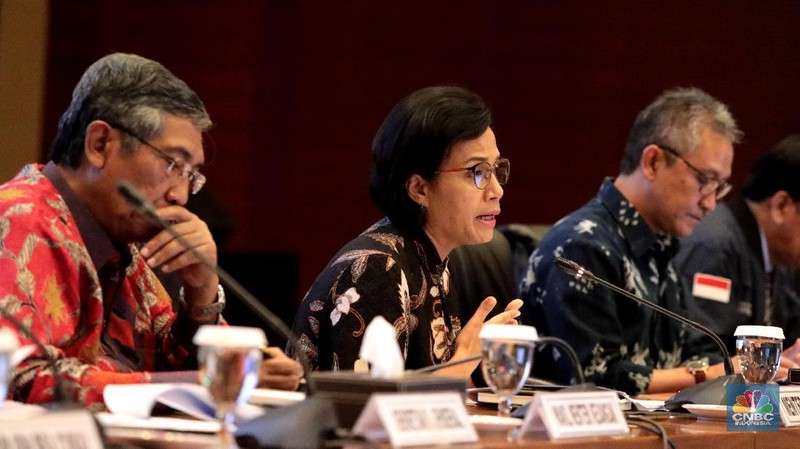 Dalam konfrensi persnya, Sri Mulyani mengatakan, realisasi APBN 2017 sangat baik dan optimal. (CNBC Indonesia/Muhammad Sabki)