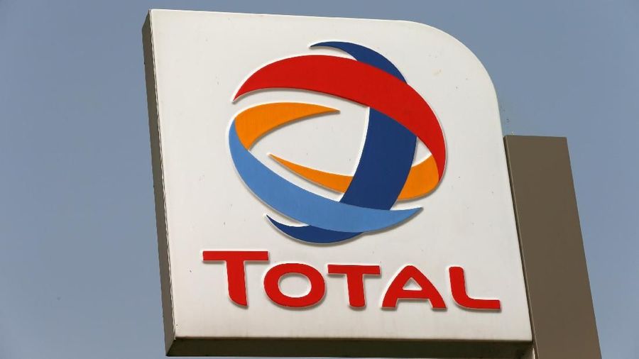 FILE PHOTO: The logo of Total oil company is pictured in Abuja, Nigeria October 18, 2017. REUTERS/Afolabi Sotunde - RC1A255692F0/File Photo