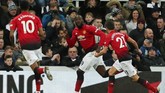Romelu Lukaku menjadi pembuka keunggulan Manchester United atas Newcastle setelah menyambar bola muntah yang gagal ditangkap dengan baik oleh Martin Dubravka pada menit ke-64. (Action Images via Reuters/Lee Smith)