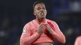 Gelandang Barcelona Arthur Melo beraksi di babak kedua saat melawan Getafe. Di babak kedua baik Barcelona dan Getafe membuang sejumlah peluang emas. (REUTERS/Sergio Perez)