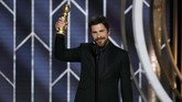 Christian Bale memenangkan kategori Best Actor - Motion Picture Musical or Comedy atas aksinya di film 'Vice'. Ia mengalahkan Lin-Manuel Miranda (Mary Poppins Returns), Viggo Mortensen (Green Book), Robert Redford (The Old Man & the Gun) dan John C. Reilly (Stan & Ollie). (Paul Drinkwater/NBC Universal/Handout via REUTERS)