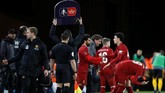 Mohamed Salah dimainkan pada menit ke-70 menggantikan gelandang muda Liverpool Curtis Jones. (Reuters/Carl Recine)