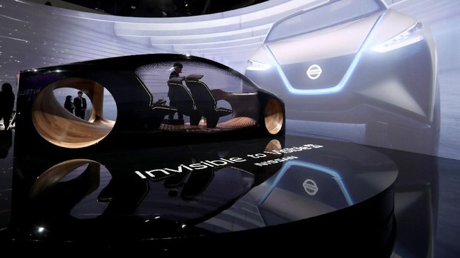 Pemandangan interior mobil otonom Nissan IMx Kuro yang dipamerkan di stan Nissan di Consumer Electronics Show (CES) yang digelar di Las Vegas Convention Center, di Las Vegas, Nevada, Amerika Serikat pada 8 Januari 2019. (Justin Sullivan/Getty Images/AFP)