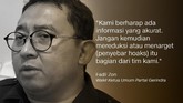Fadli Zon, Wakil Ketua Umum Partai Gerindra.