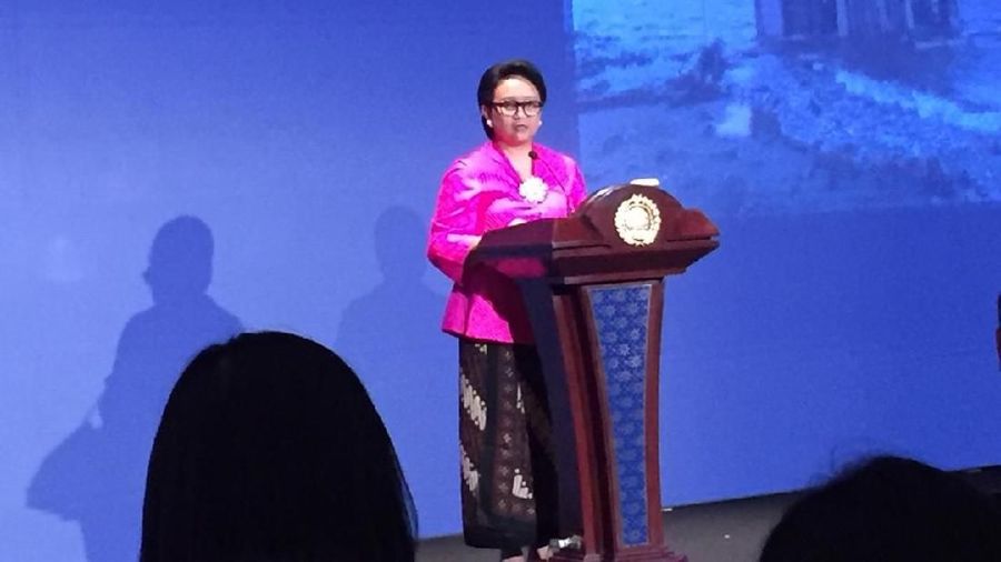 Menteri Luar Negeri RI Retno Marsudi menyampaikan Pernyataan Pers Tahunan Menteri Luar Negeri (PPTM)