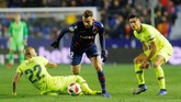 Gol Borja Mayoral menunjukkan kelemahan lini pertahanan Barcelona di laga ini. (REUTERS/Heino Kalis)
