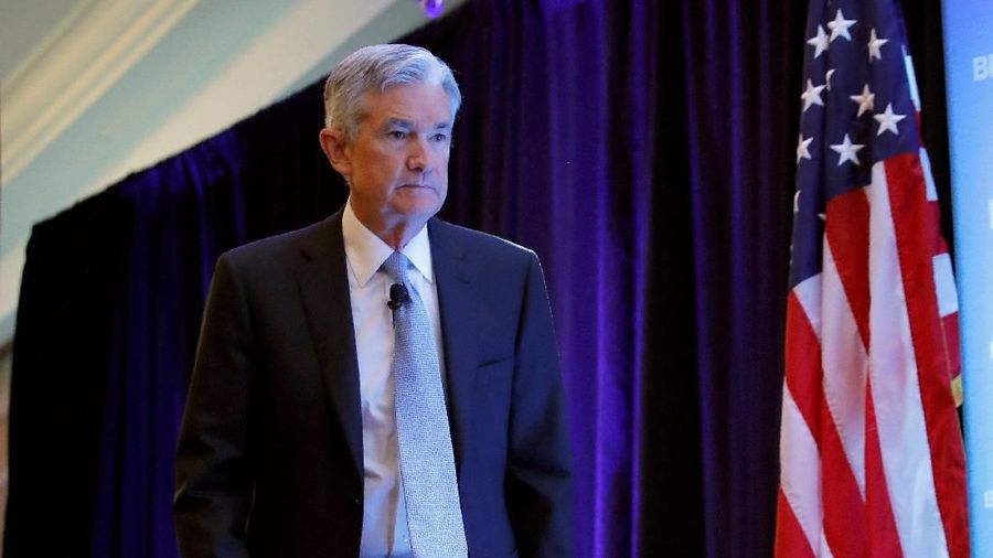 Ketua Dewan Federal Reserve AS Jerome Powell berpartisipasi dalam diskusi Economic Club di Washington, AS, 10 Januari 2019. REUTERS / Jim Young U.S. Federal Reserve Board Chairman Jerome Powell participates in a luncheon discussion hosted by the Economic Club in Washington, U.S., January 10, 2019. REUTERS/Jim Young