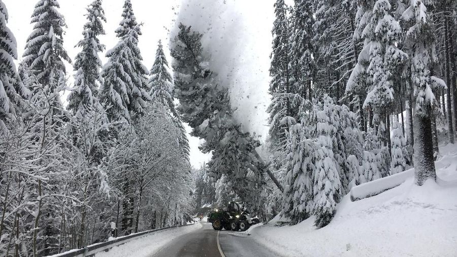 Cuaca ekstrem melanda wilayah Eropa membuat sejumlah kawasan tertimbun salju.