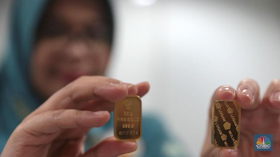 Harga emas acuan yang diproduksi oleh PT Aneka Tambang Tbk (ANTM) pada hari Rabu (24/4/2019) ini masih stagnan.