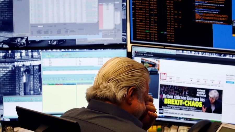 The German share prize index DAX board is photographed early afternoon on the day of the Brexit deal vote of the British parliament in Frankfurt, Germany, January 15, 2019. REUTERS/Kai Pfaffenbach