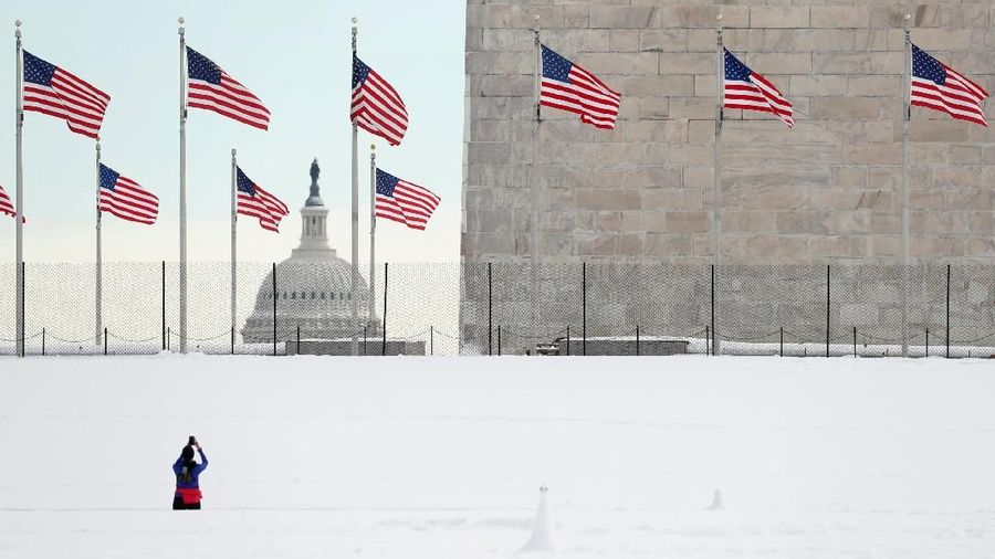 Salju di Washington,kota  Amerika Serikat