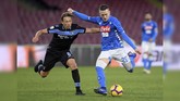 Napoli menjamu Lazio dalam giornata ke-20 Serie A Liga Italia 2018/2019 di Stadion San Paolo. Napoli berambisi menjaga jarak dengan Juventus dan Lazio berniat masuk ke zona empat besar. (REUTERS/Alberto Lingria)
