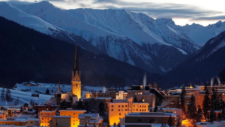 A general view shows Davos in the evening ahead of World Economic Forum (WEF), Switzerland, January 20, 2019. REUTERS/Arnd Wiegmann