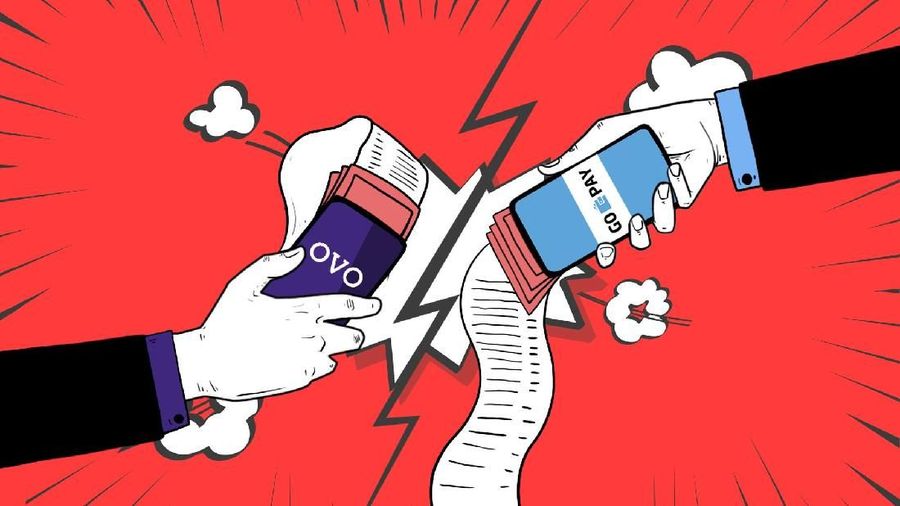 Cover ilustrasi gopay vs ovo