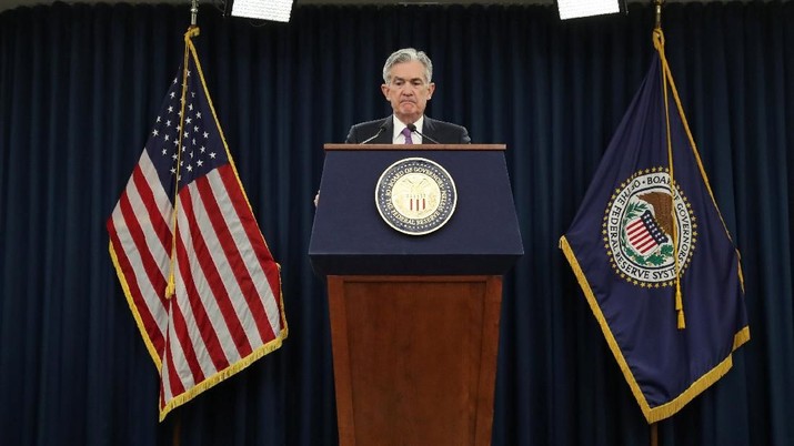 Federal Reserve Chairman Jerome Powell holds a press conference following a two day Federal Open Market Committee policy meeting in Washington, U.S., January 30, 2019. REUTERS/Leah Millis