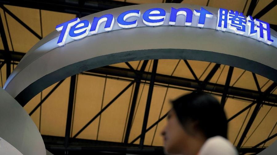 FILE PHOTO: A Tencent sign is seen during the China Digital Entertainment Expo and Conference (ChinaJoy) in Shanghai, China August 3, 2018. REUTERS/Aly Song/File Photo