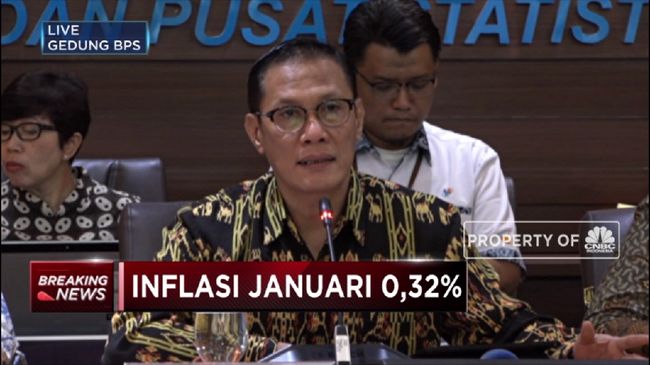 Inflasi Januari 0,32% MOM