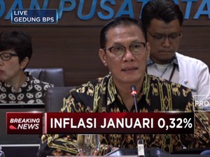 Inflasi Januari 0,32% MOM