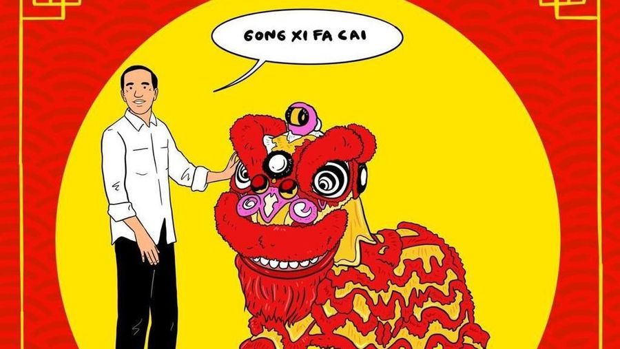 Presiden Joko Widodo tak ketinggalan memaknai perayaan Tahun Baru China atau Imlek 2019 yang jatuh pada Selasa.