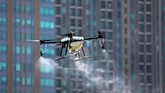 Drone-drone ini diterbangkan untuk menyemprotkan bahan kimia ke langit Bangkok guna menangkal polusi udara di kota itu. Pasalnya, kabut asap telah menyelimuti kota ini selama berminggu-minggu. (REUTERS/Athit Perawongmetha)
