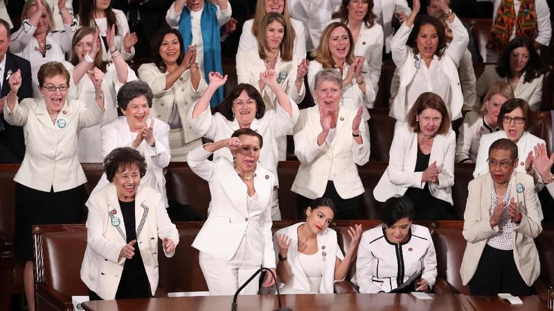 Dalam pidatonya, Presiden AS Donald Trump berbicara tentang perempuan dalam angkatan kerja.