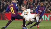 Gareth Bale yang masuk pada menit ke-64 menggantikan Vinicius tidak dapat membawa Madrid menambah gol dalam laga tandang.(REUTERS/Albert Gea)