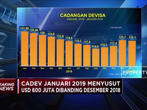 Cadangan Devisa Januari 2019 Turun Jadi USD 120,1 M