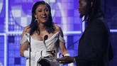 Cardi B memenangkan penghargaan Best Rap Album atas karyanya, 'Invasion of Privacy'. Cardi menyebutkan kemenangan itu ia persembahkan untuk anaknya, Kulture. (REUTERS/Mike Blake)