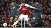 Aaron Ramsey memilih bergabung dengan Juventus per 1 Juli 2019 setelah didatangkan secara gratis dari Arsenal. (Photo by Adrian DENNIS / AFP)