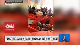Viral! Panggung Ambruk, Tamu Undangan Jatuh ke Sungai