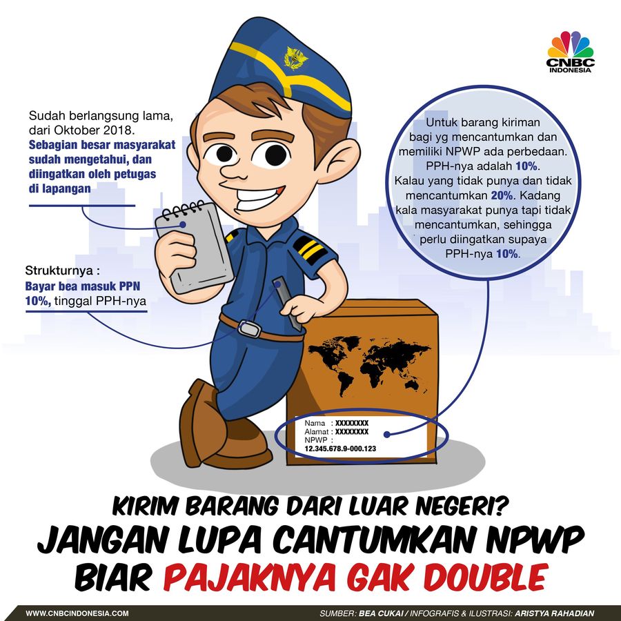 Jangan lupa cantumkan NPWP untuk kirim paket dari luar negeri supaya tidak kena pajak ganda 