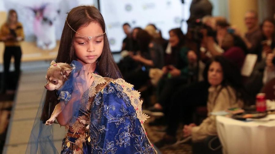 Peragaan busana tahunan terbesar untuk hewan peliharaan berlangsung dalam acara Pet Fashion Show ke-16 di New York