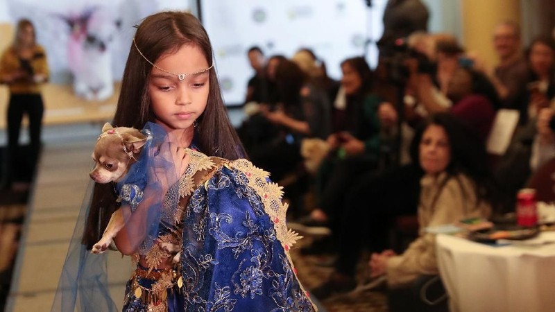 Peragaan busana tahunan terbesar untuk hewan peliharaan berlangsung dalam acara Pet Fashion Show ke-16 di New York