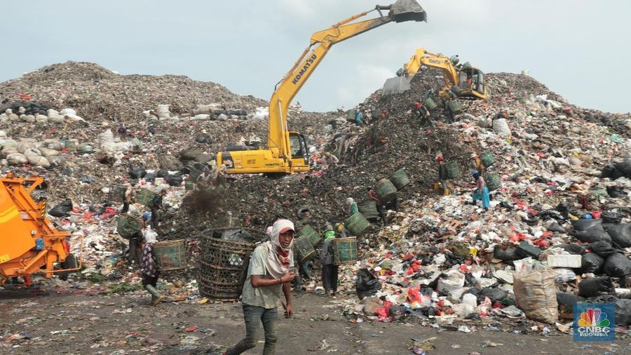 Kawasan Bantar Gebang di Kota Bekasi, Jawa Barat menjadi tempat pembuangan sampah akhir bagi warga DKI Jakarta.