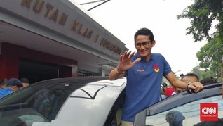 Sandi Sambangi Rumah Prabowo Jelang Debat Capres Kedua