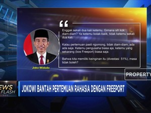 Jokowi Bantah Pertemuan Rahasia Dengan Freeport