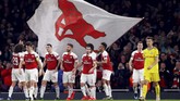 Secara keseluruhan, Arsenal unggul 3-1 atas BATE dan berhak melaju ke babak 16 besar Liga Europa bersama klub-klub top lain seperti Sevilla, Napoli, dan Chelsea. (REUTERS/Eddie Keogh)