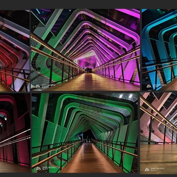Warna-Warni Jembatan Penyeberangan GBK