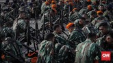 Komandan Staf Garnisun Tetap (KAS Gartap) I/ Jakarta Brigjen TNI Herianto Syahputra menyatakan tidak ada operasi khusus yang dilakukan TNI untuk pemilu 2019. TNI hanya memiliki program yaitu melakukan tugas penegakan disiplin untuk para prajurit TNI.(CNN Indonesia/Adhi Wicaksono)