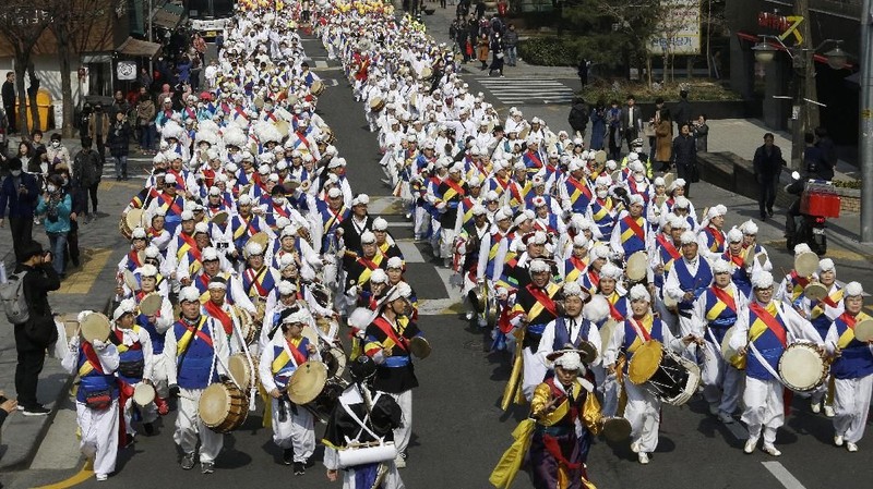 Korea Selatan memperingati 1 Abad Gerakan Kemerdekaan Pertama yang melawan penguasa kolonial Jepang di Seoul, Korea Selatan.