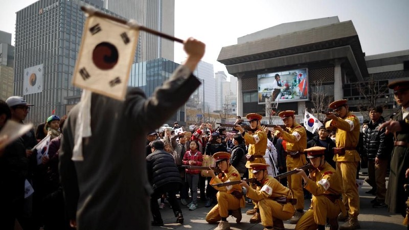 Korea Selatan memperingati 1 Abad Gerakan Kemerdekaan Pertama yang melawan penguasa kolonial Jepang di Seoul, Korea Selatan.