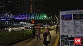 JPO Gelora Bung Karno merupakan salah satu jembatan yang telah direvitalisasi Pemprov DKI Jakarta sejak bulan Oktober 2018. (CNN Indonesia/Adhi Wicaksono)