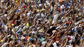 Guaido memulai rangkaian lawatannya pada pekan lalu dari Kolombia, Brasil, Paraguay, Argentina, dan berakhir di Ekuador. (REUTERS/Manaure Quintero)