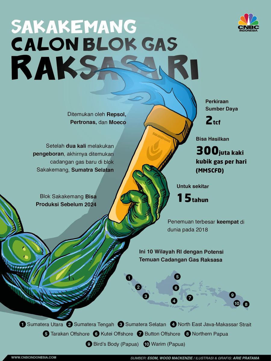 Ini profil calon blok gas raksasa RI, blok Sakakemang 