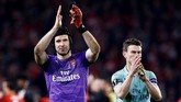 Kekalahan 1-3 Arsenal dari Rennes menjadi momen buruk Petr Cech saat kembali ke klub lamanya. Itu jadi kekalahan kedua bagi Cech di Liga Europa musim ini. (REUTERS/Stephane Mahe)