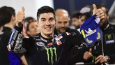 Maverick Vinales keluar sebagai yang terbaik dalam kualifikasi MotoGP Qatar. Vinales mencatatkan waktu 1 menit 53,546 detik atau unggul 0,198 detik dari Dovizioso di posisi kedua. (Photo by GIUSEPPE CACACE / AFP)