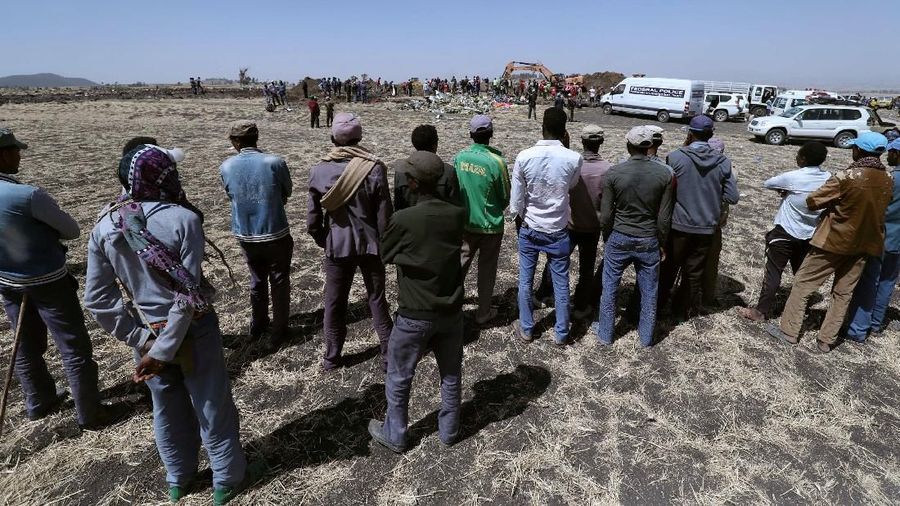 Pesawat Boeing 737 MAX 8 milik Ethiopian Airlines jatuh tak lama setelah lepas landas saat sedang terbang menuju Nairobi, ibu kota Kenya, Minggu (10/3).