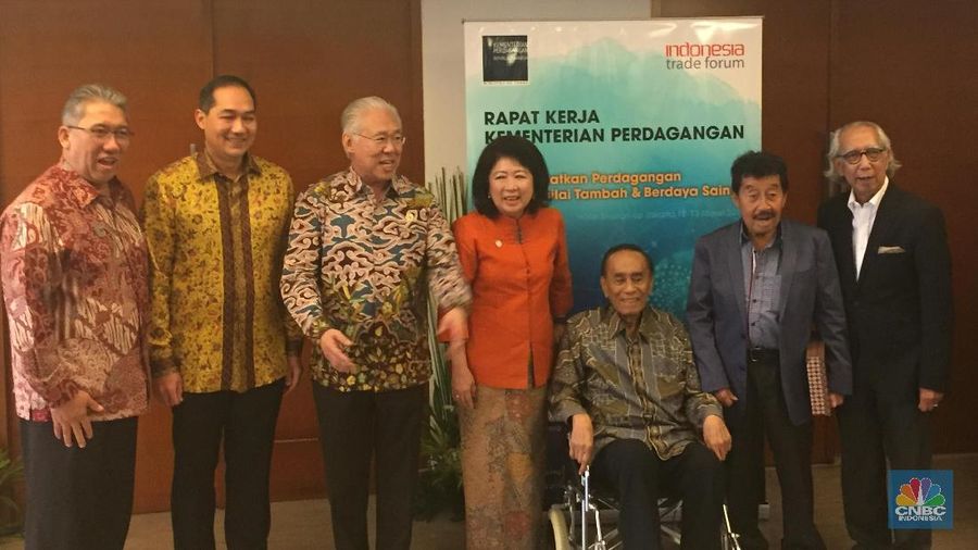 Menteri Perdagangan dari berbagai era hadir di kantor Kementerian Perdagangan siang tadi (11/3/2019).